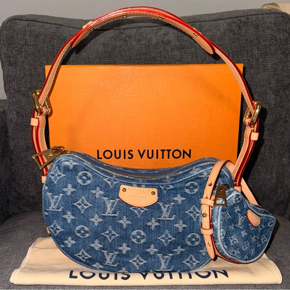 Louis Vuitton Croissant remix monogram denim 2 way bag